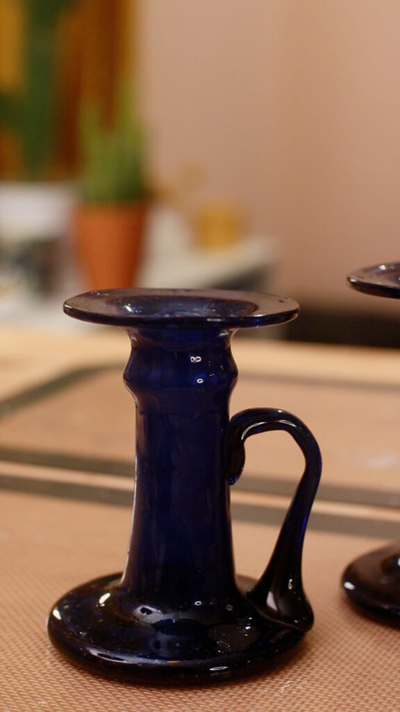 blue-taper-candle-holder